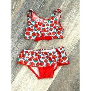 Strawberries Galore Girls Swimsuit Bikini Cat & Jack size 18‎ Month Ruffle
